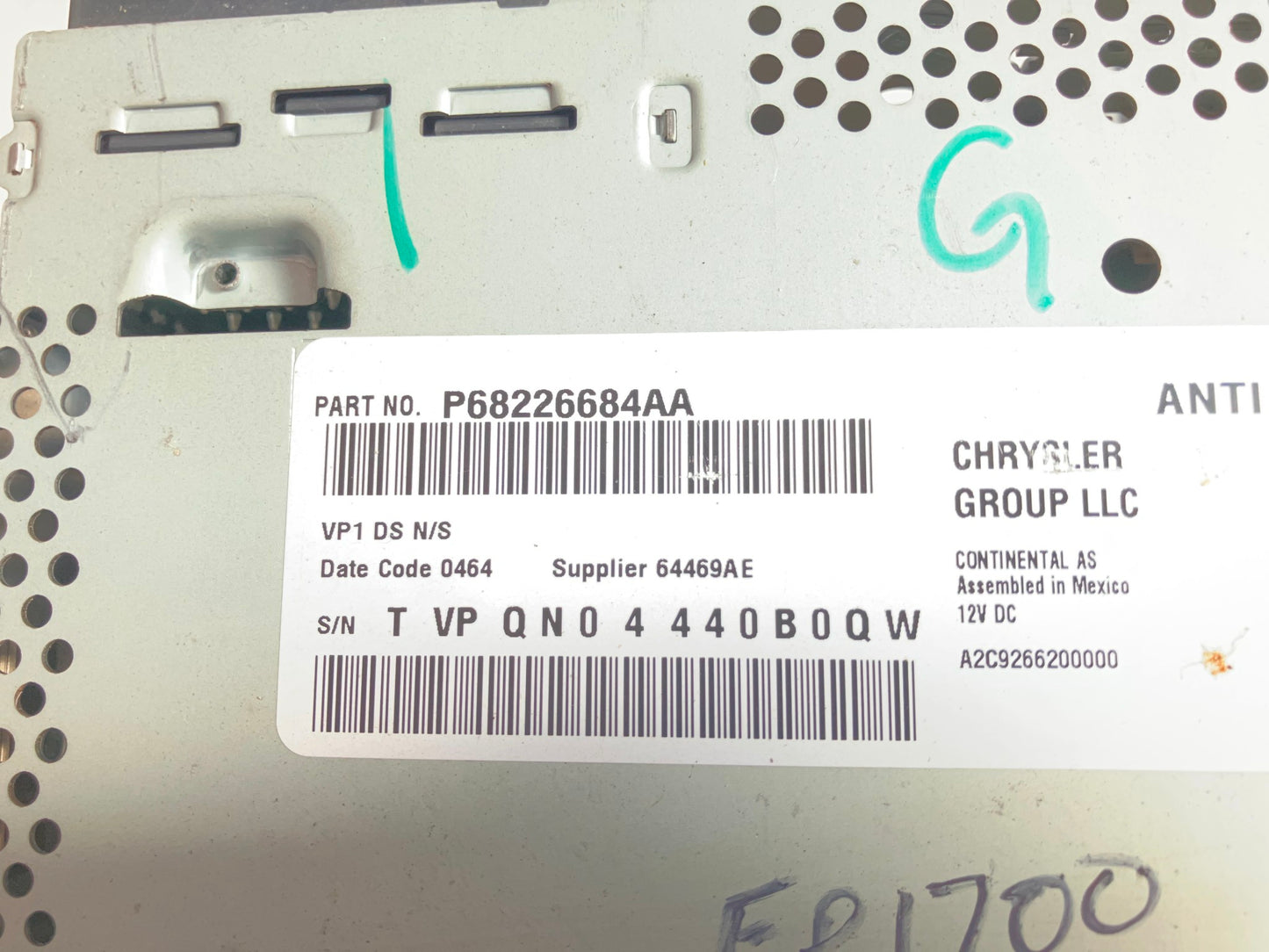 UConnect 3.0 Radio, 2014 Ram 1500 2500 3500, 68226684AA Option RA1
