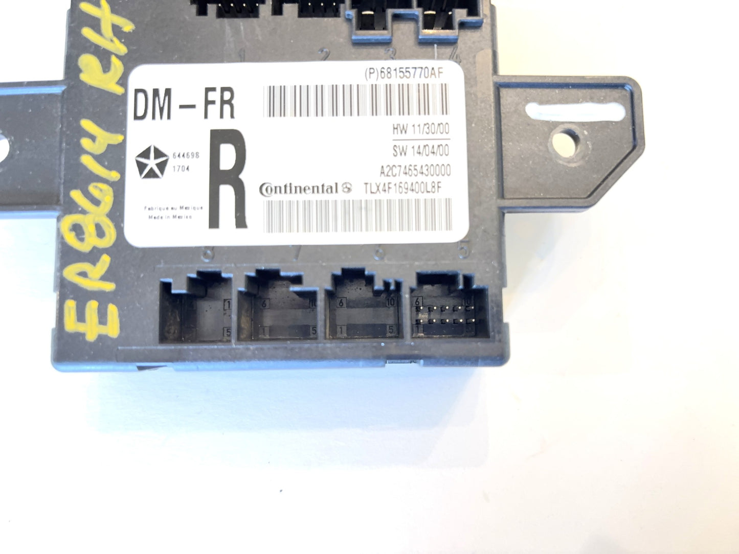 Passenger Side Door Module, 2013-2016 Ram 1500 2500 3500, Manual Fold Mirrors, 68155770