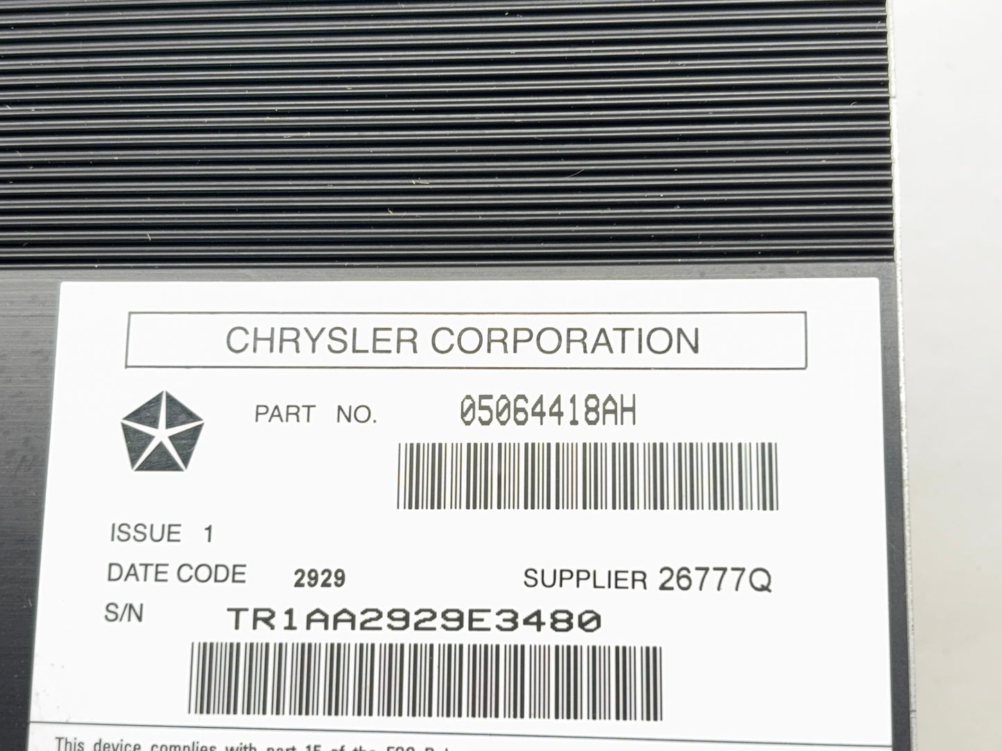 Factory Amplifier, 2010-2011 Ram 1500 2500 3500, 05064418AH