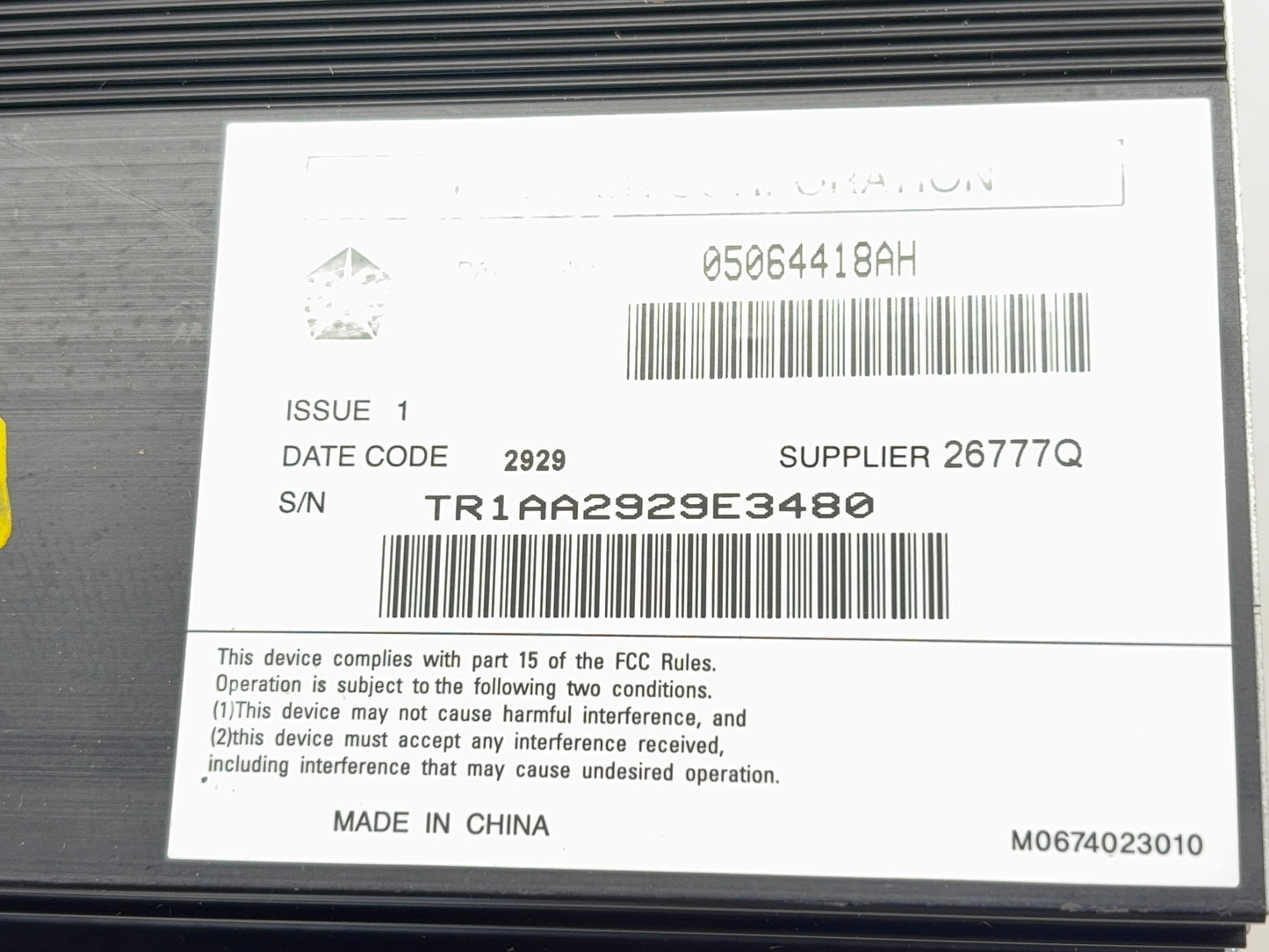 Factory Amplifier, 2010-2011 Ram 1500 2500 3500, 05064418AH