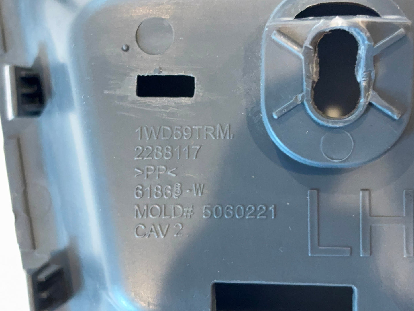 Door Handle Trim Bezel, 2013-2018 Ram 1500 2500 3500 LH, 1WD59DX9AC *Damaged