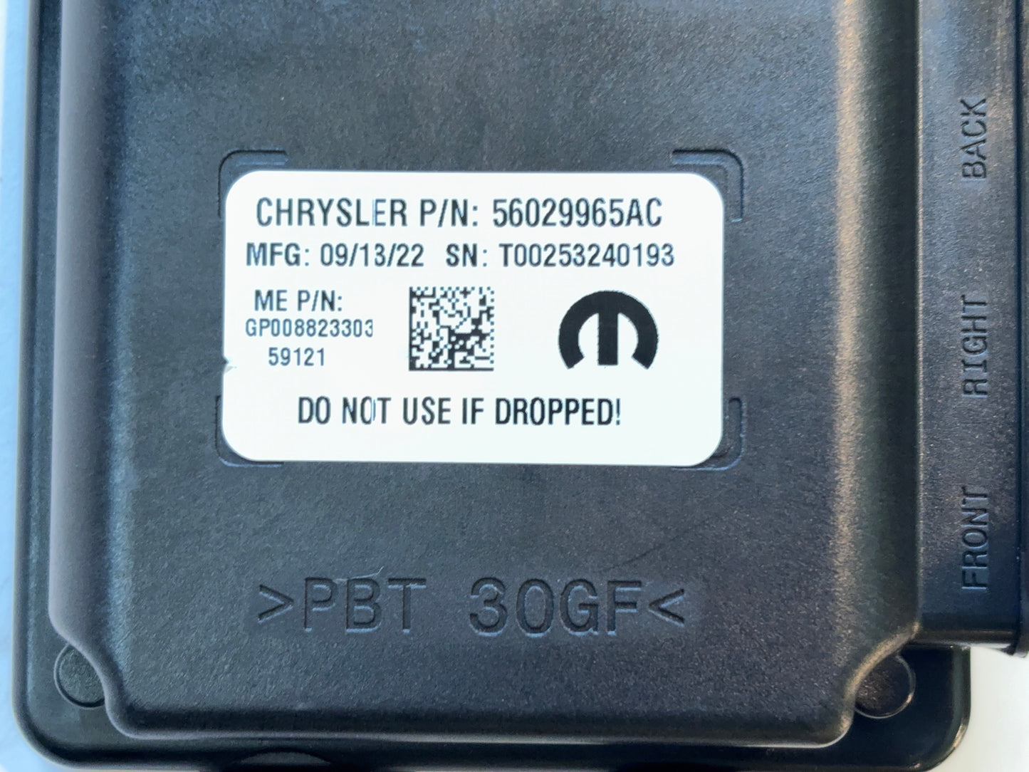 Surround View Camera Processing Module, 2022 Ram 2500 3500 56029965AC Used OEM