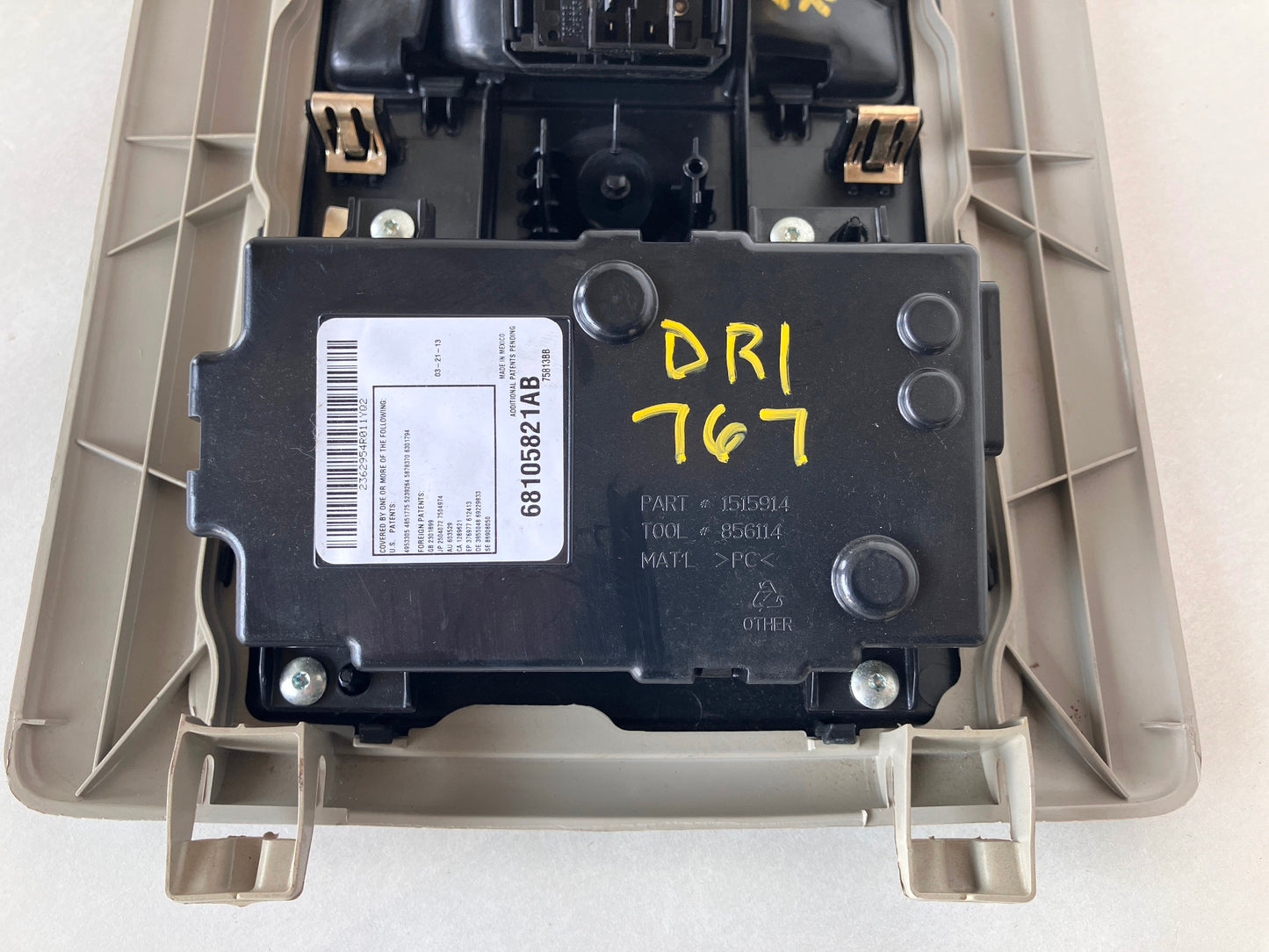 Overhead Console with Module 2013-18 Ram 1500 2500 3500 Map Lights Pwr Sliding