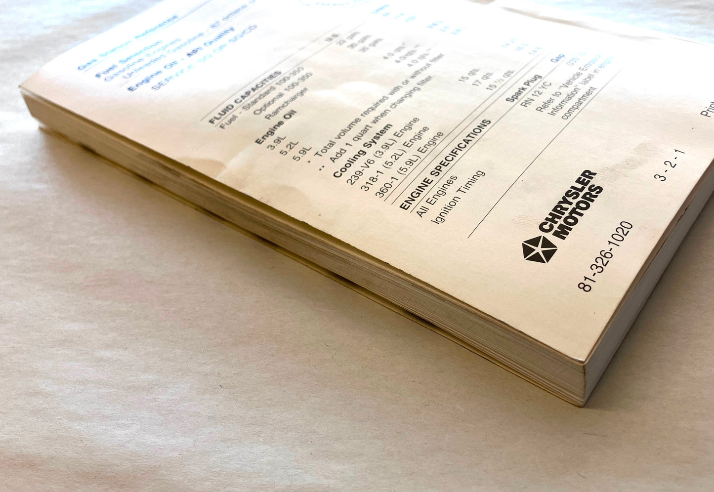Owner's Manual, 1991 Ram Pickup and Ramcharger, Gasoline Engines