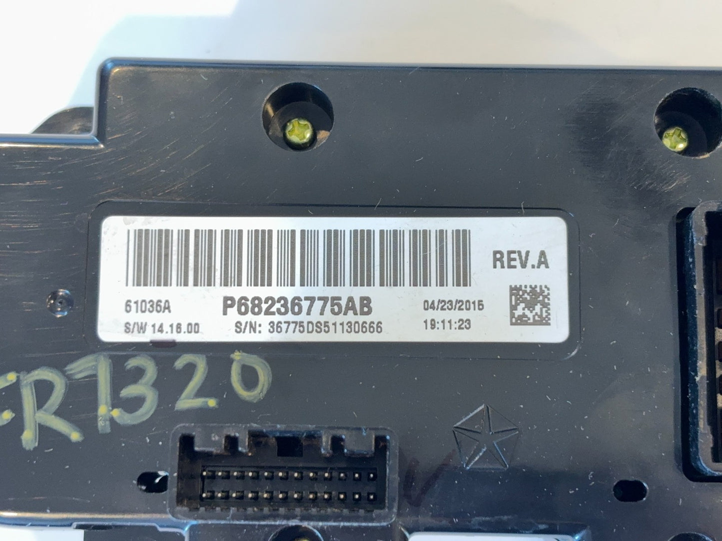 Climate Control, 2013-18 Ram 1500 2500 3500 w/ Rear Defrost Two Plug, 68236775AB