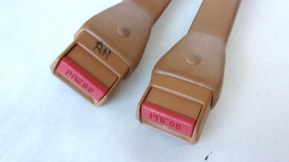 Tan Rear Seat Belts (Inward Buckle) 1990-93 Dodge Club Cab Pickup.