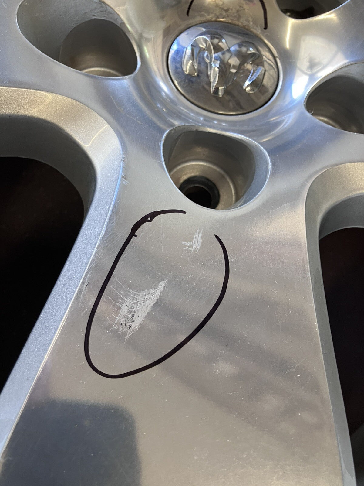 5 Spoke 20x8 Polished Aluminum Wheel 2012 Dodge Ram 1500 Painted Pockets WSA