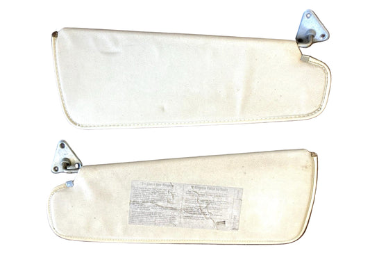 Sun Visor Pair, 1975-93 Dodge Pickup and Ramcharger White Vinyl