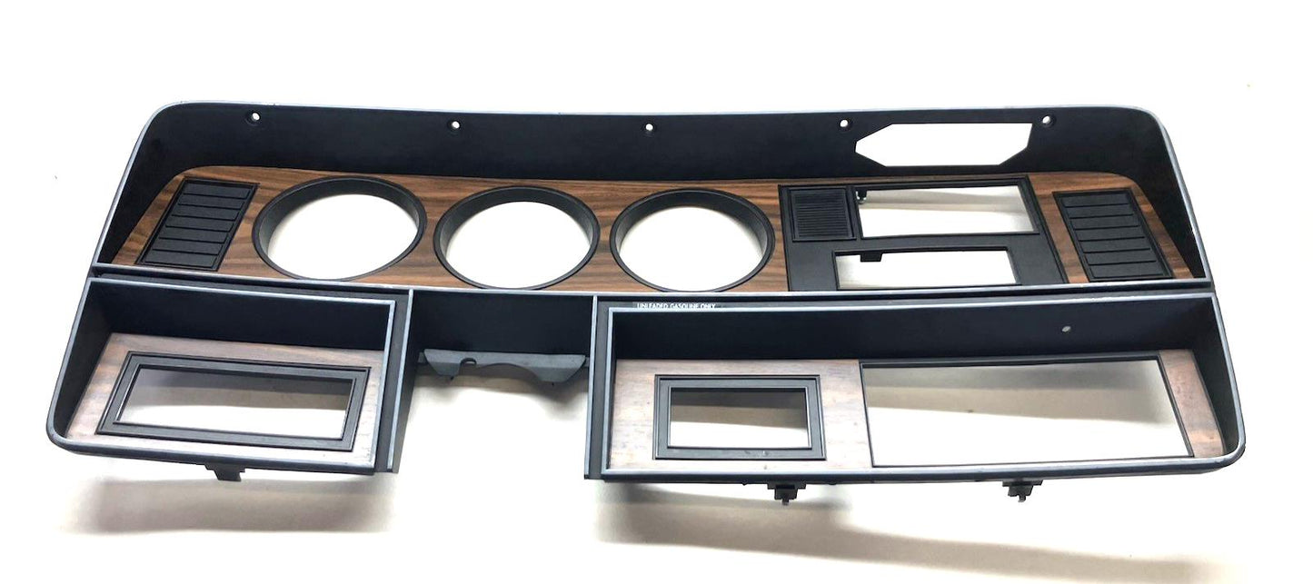 1981-1987 Dodge Ram Woodgrain A/C Delete Instrument Cluster Bezel.