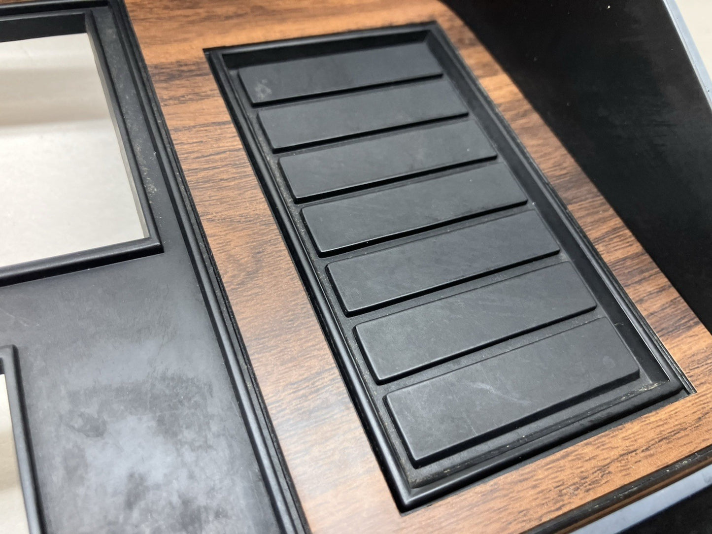 1981-1987 Dodge Ram Woodgrain A/C Delete Instrument Cluster Bezel.