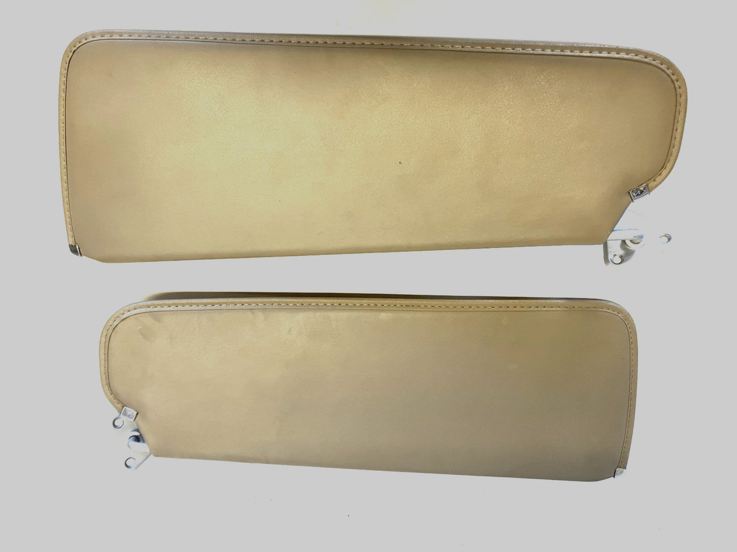 Sun Visor Pair, 1981-1993 Dodge Pickup and Ram Ramcharger 4X4 Tan Vinyl, Used