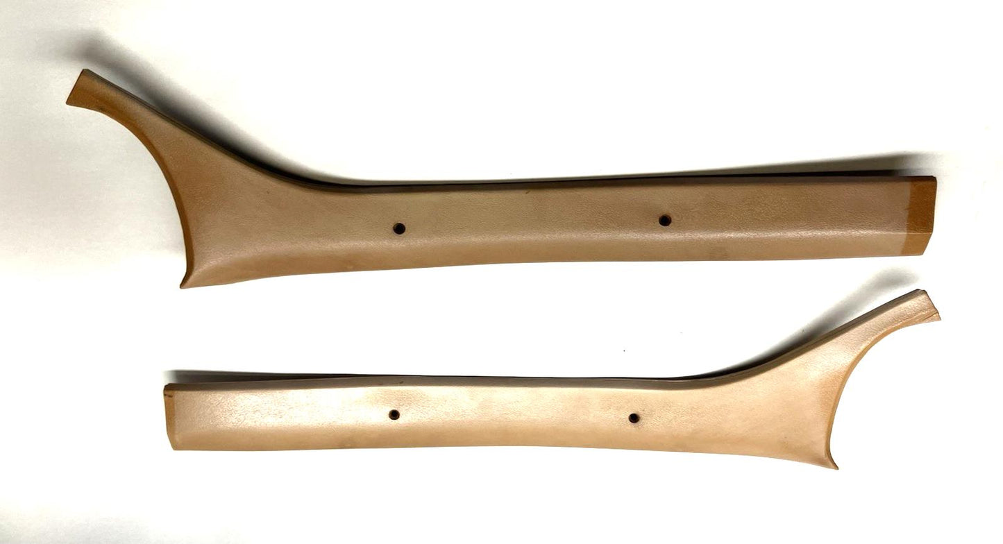 Tan Right and Left A-Pillar Moldings. 1981-93 Dodge PU. P/N 4168238/239