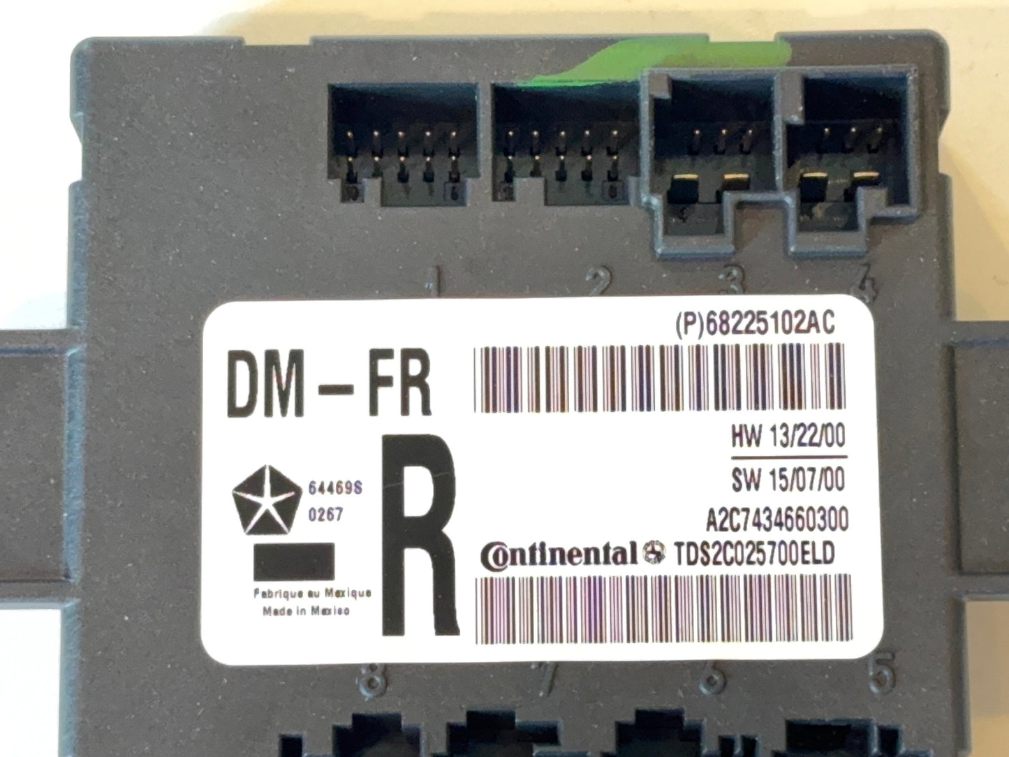 Passenger Side Door Module, 2017-2018 Ram 1500 2500 19+ Classic RH 68225102AC