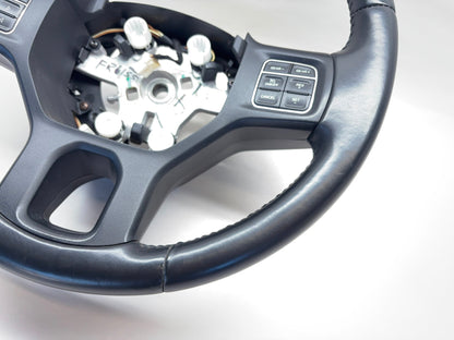 Leather Steering Wheel Ram 2013-18 Ram 1500 2500 3500 Black 5NH77DX9AA w Buttons