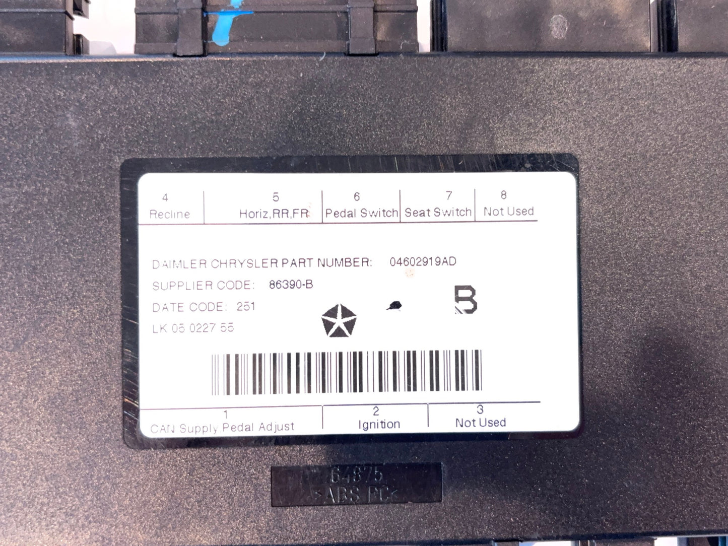 Seat Memory Control Module 2009-2012 Ram 1500 2010-2012 2500 3500 04602919AD