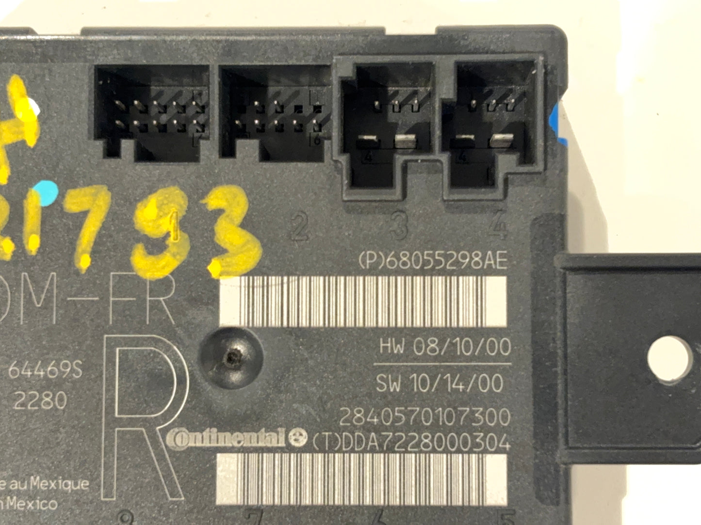 Passenger Side Door Module, 2010-2012 Ram 1500 2500 3500, RH 68055298AE