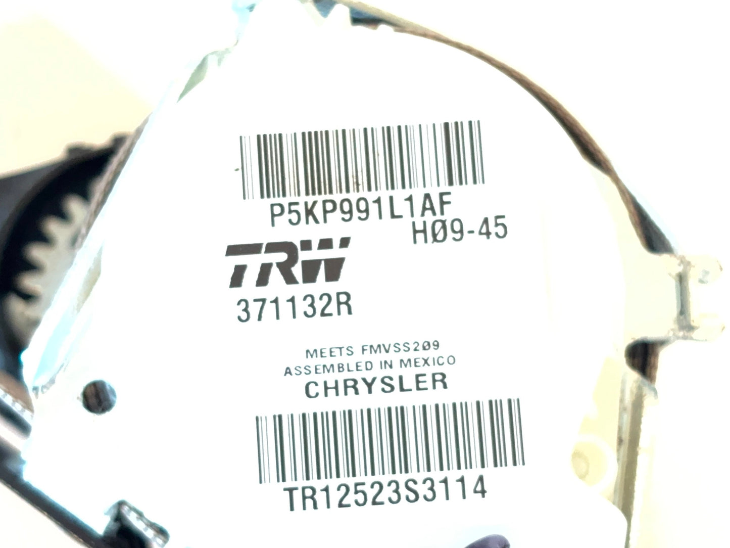 Driver Seat Belt Retractor, 2013-2017 Ram 1500 2500 4-door 5KP991L1AF Left Front