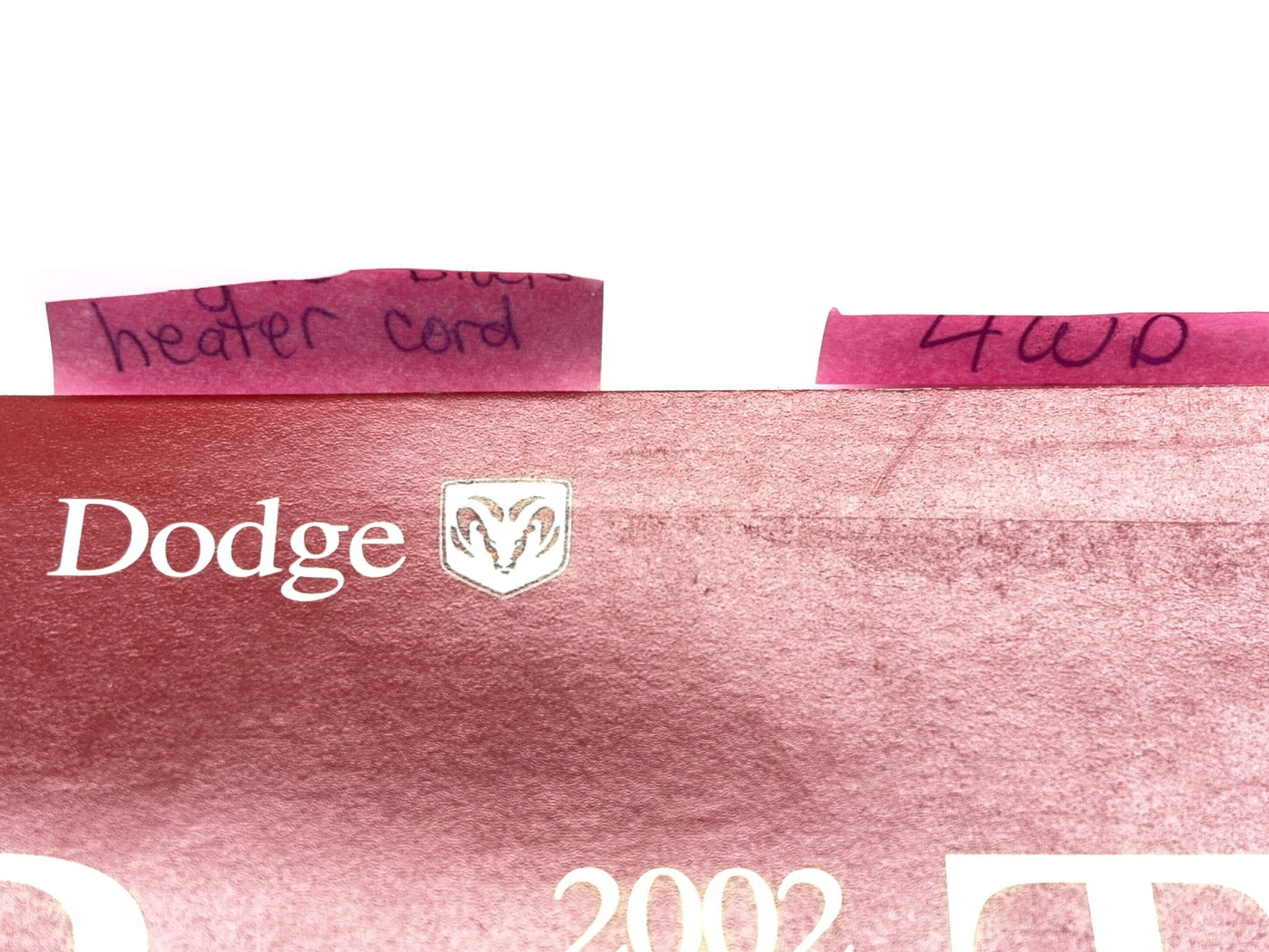 Owner's Manual, 2002 Ram 2500 3500 5.9L 24V Cummins Diesel Engines