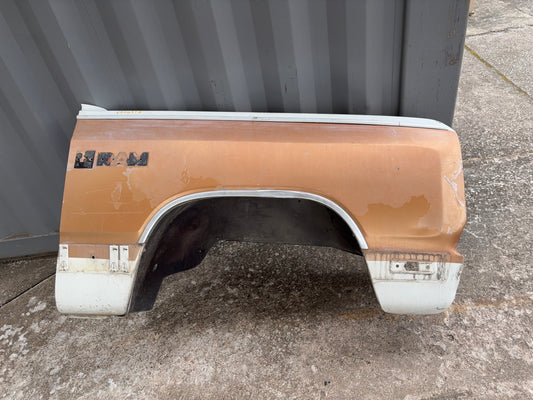 Passenger Right Side Fender, 1981-1993 Dodge Truck Pickup Ramcharger PICKUP ONLY