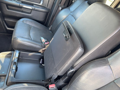 Laramie Crew Cab Leather Seat Set with Center Jump Seat for 2013-2018 Ram 1500 2500 3500, Black, Trim Code X9