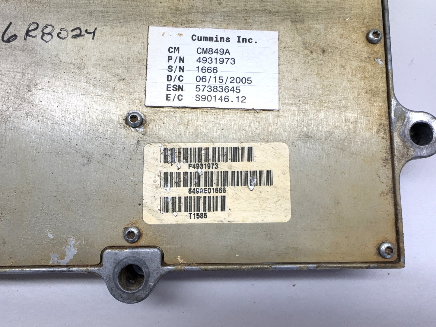 2006 Ram 2500 3500 Engine Computer 5.9L Cummins Diesel 4931975 ManualCM849A Used