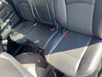 Laramie Crew Cab Leather Seat Set with Center Jump Seat for 2013-2018 Ram 1500 2500 3500, Black, Trim Code X9