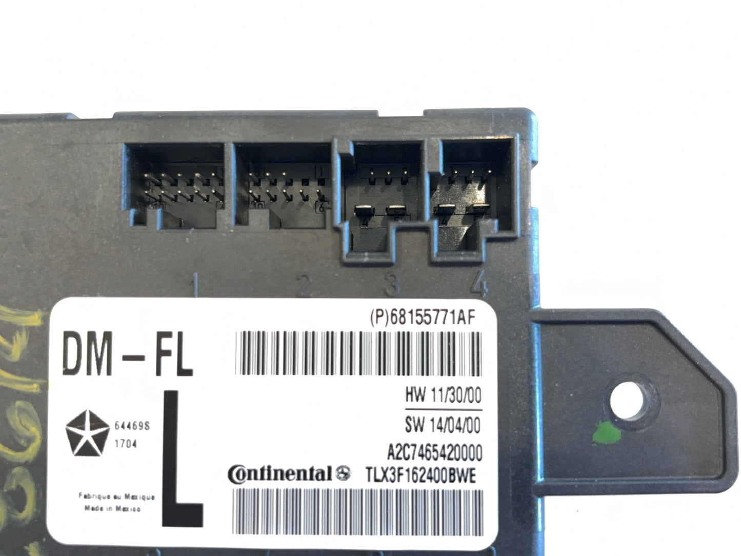 Driver Left Door Module 13-14 Ram 1500 2500 3500 68155771AF Manual Fold Used OEM