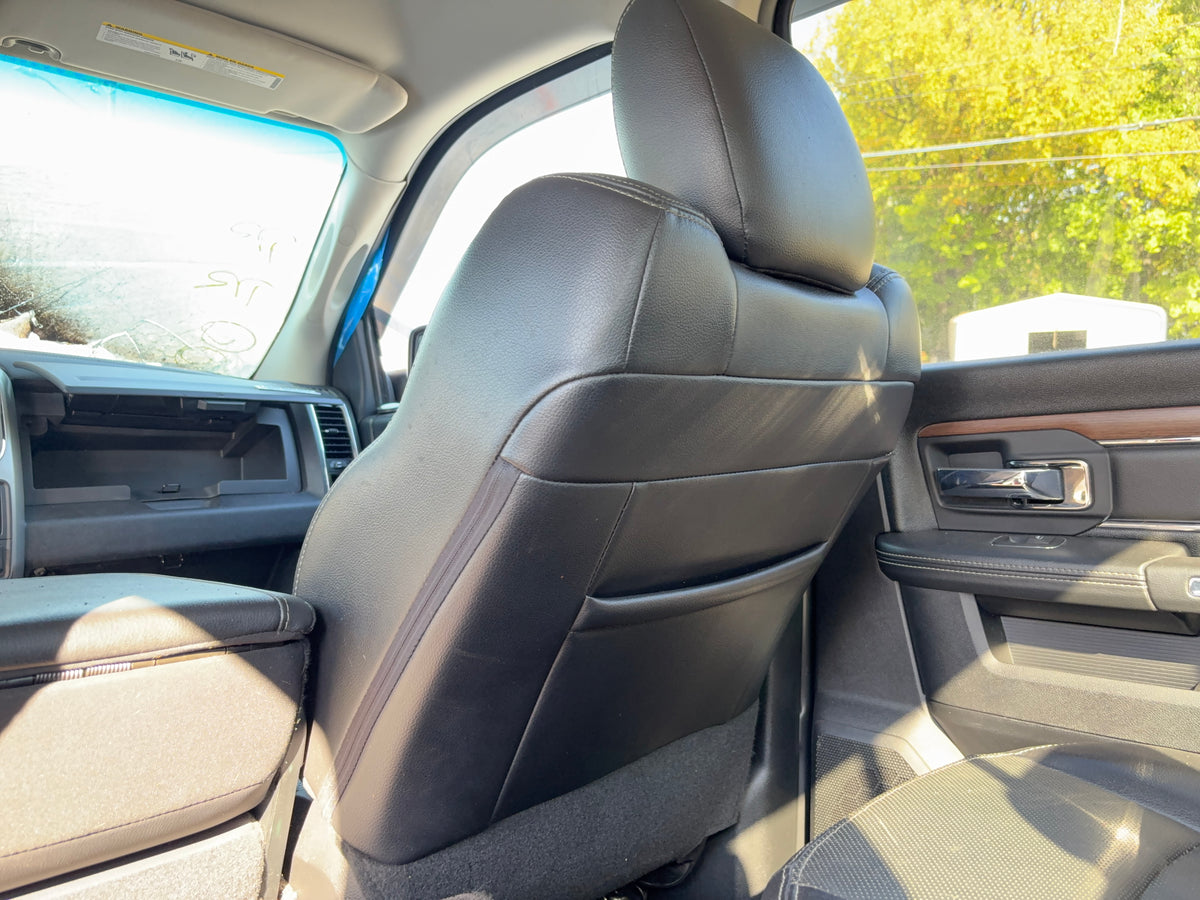 Laramie Crew Cab Leather Seat Set with Center Jump Seat for 2013-2018 Ram 1500 2500 3500, Black, Trim Code X9