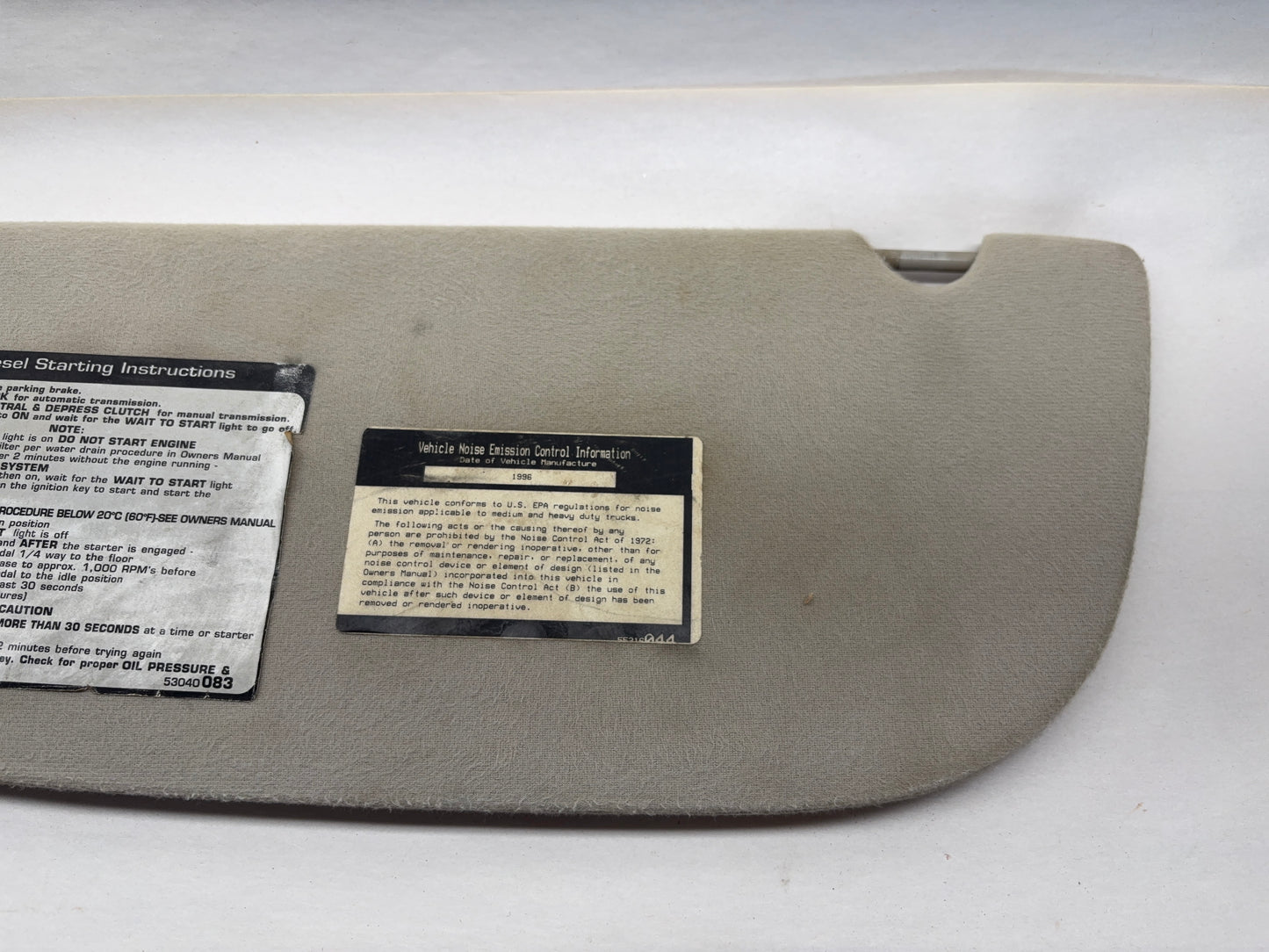 Sun Visors 1996-1997 Dodge Ram 1500 2500 3500 Light Mirror 5EP57SL2 5EP56SL2 Dsl