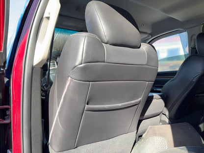 Laramie Crew Cab Leather Seat Set with Center Jump Seat for 2013-2018 Ram 1500 2500 3500, Black, Trim Code X9