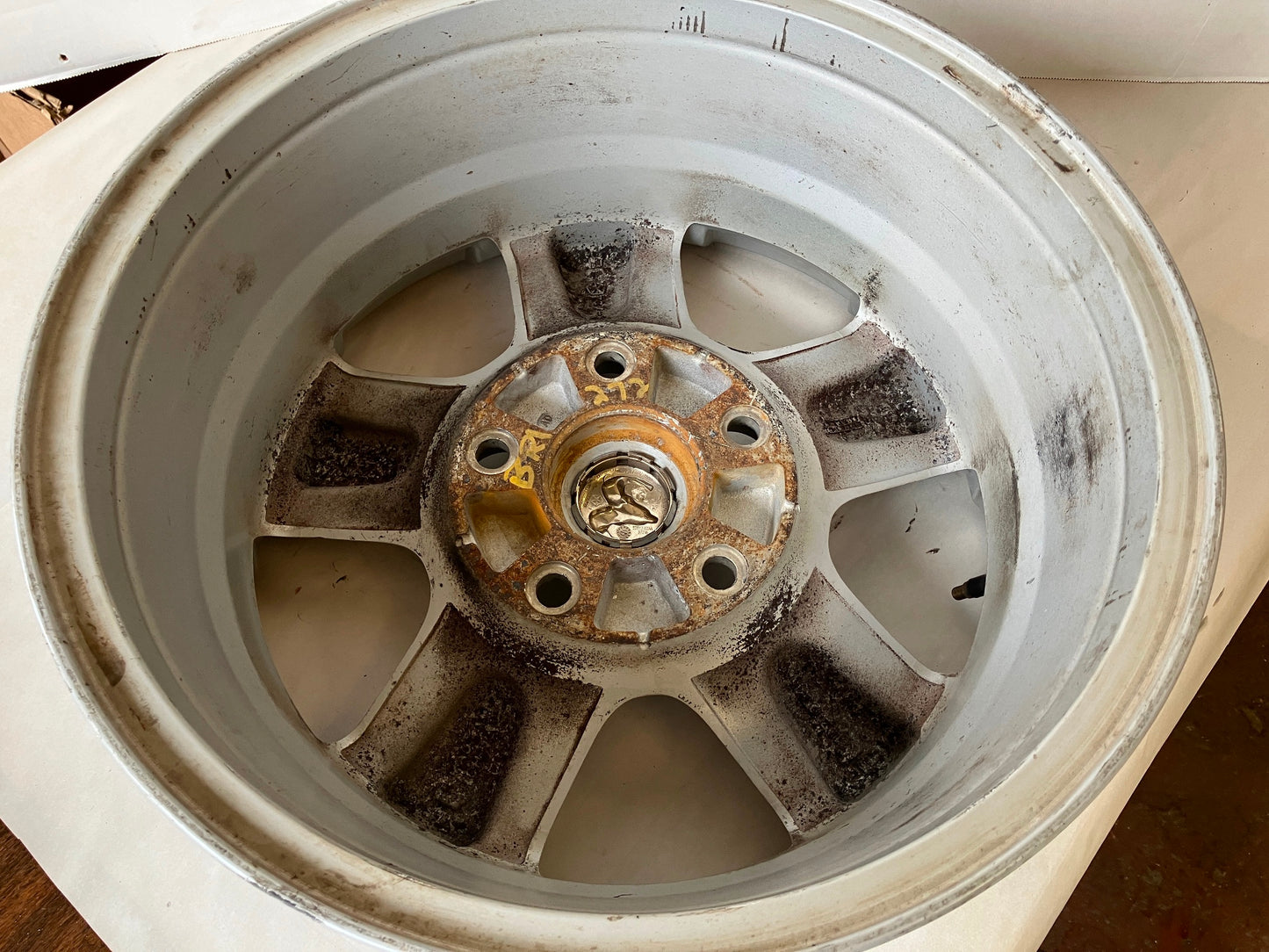 17x7 Painted 5 Spoke Aluminum Wheel, 2009-2012 Dodge Ram 1500 1DZ10CDMAC Used