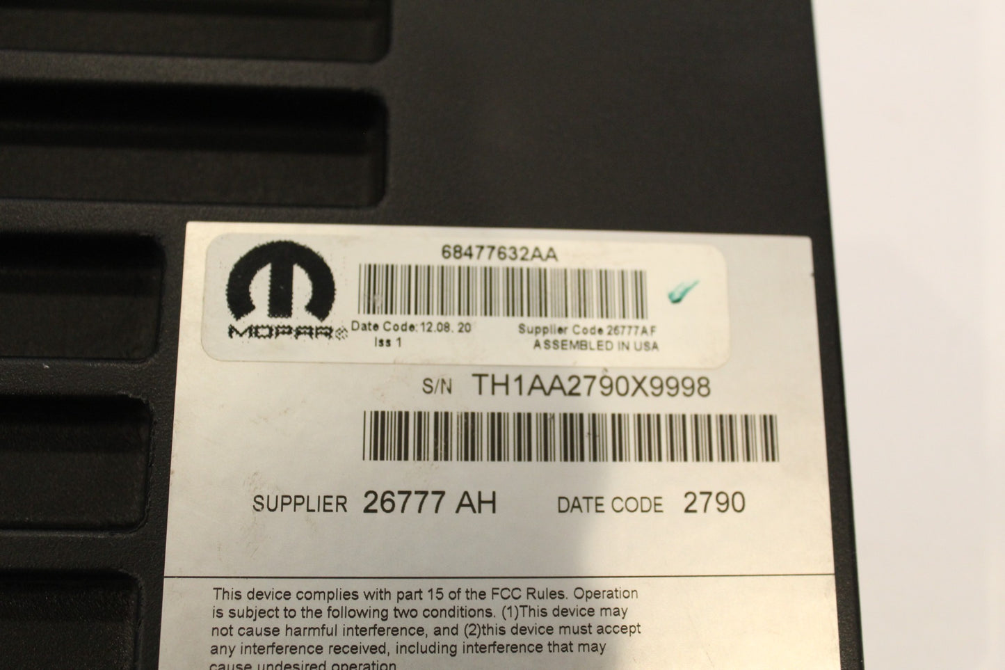 Factory Amplifier and Bracket, 2019-2021 Ram 2500 3500, 68477632AA 68549078AB