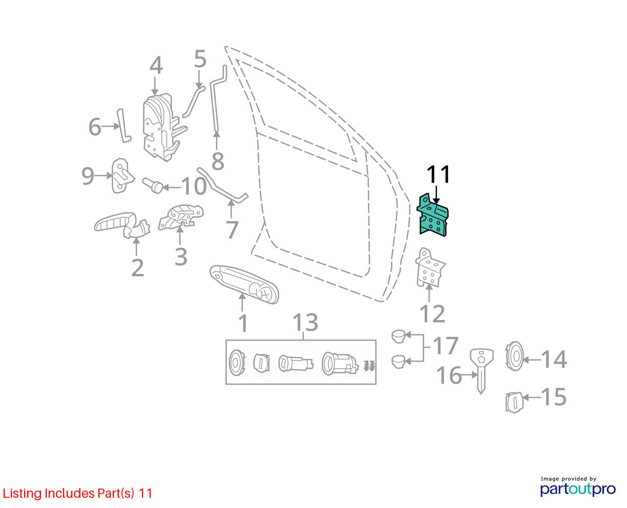 Driver Front Door Upper Hinge 02-08 Ram 1500 03-09 Ram 2500 350055275631AB