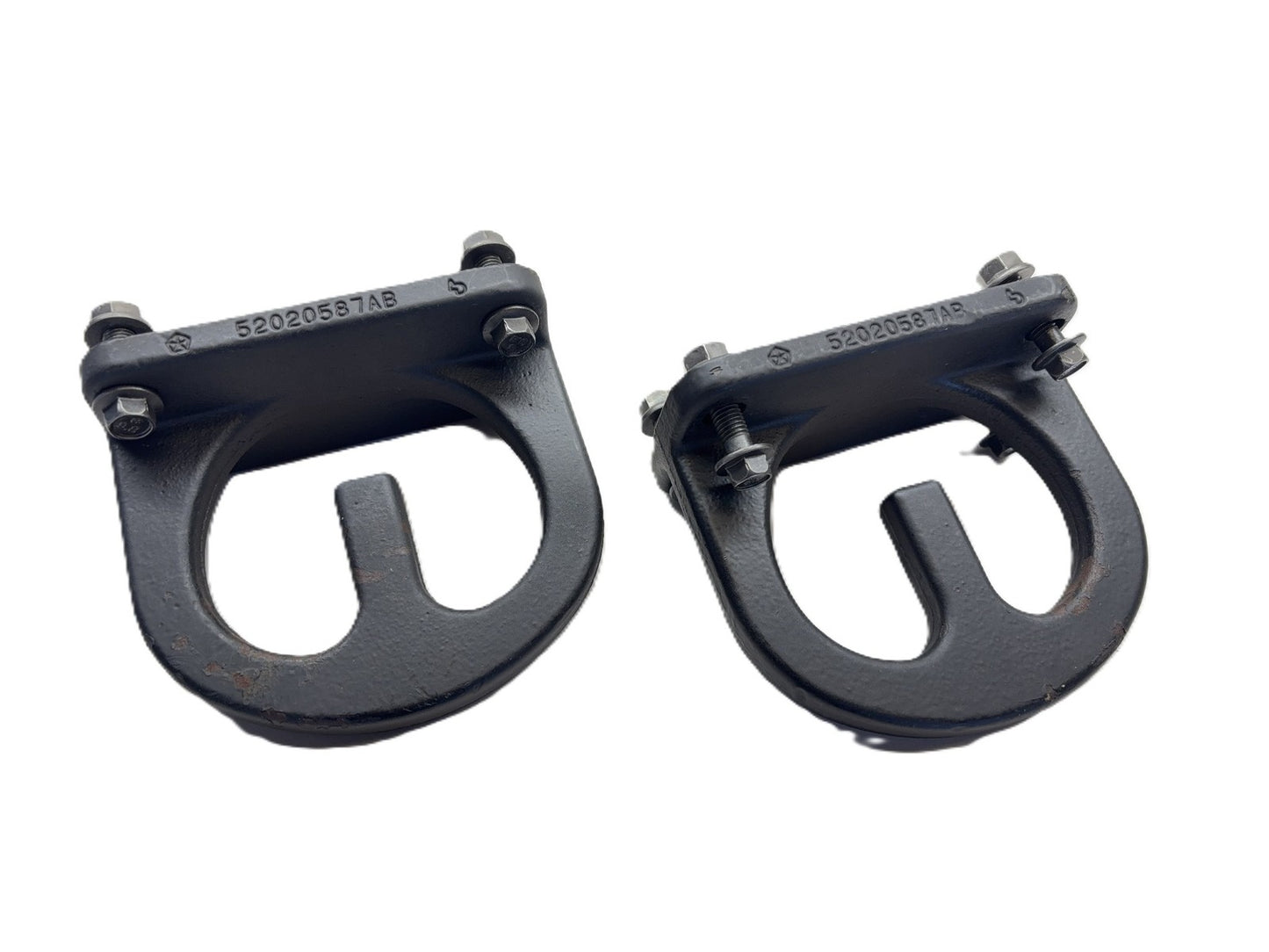 Used OEM Mopar Front Bumper Tow Hooks 2003-2011 Dodge Ram 2500 3500 52020587AB