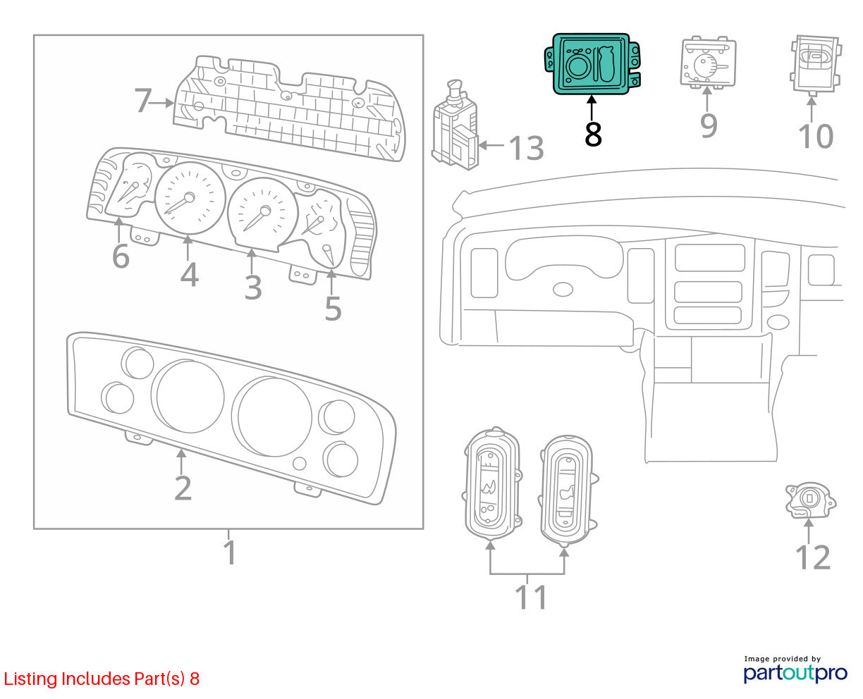 Headlight Switch with Fog Lamps, 2002-05 Ram 1500 03-05 Ram 2500 3500 56045537AC