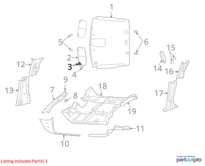 Sun Visor Clip Bracket, 2006-2008 Ram 1500 2006-2009 Ram 2500 3500 1DC48BD1AA