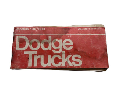 1972 Dodge Pickup 100 200 300 Owner's Manual, Used