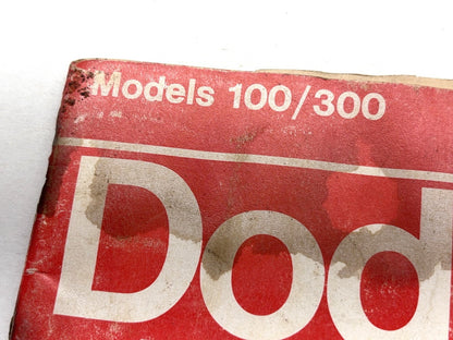 1972 Dodge Pickup 100 200 300 Owner's Manual, Used