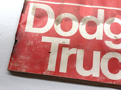 1972 Dodge Pickup 100 200 300 Owner's Manual, Used