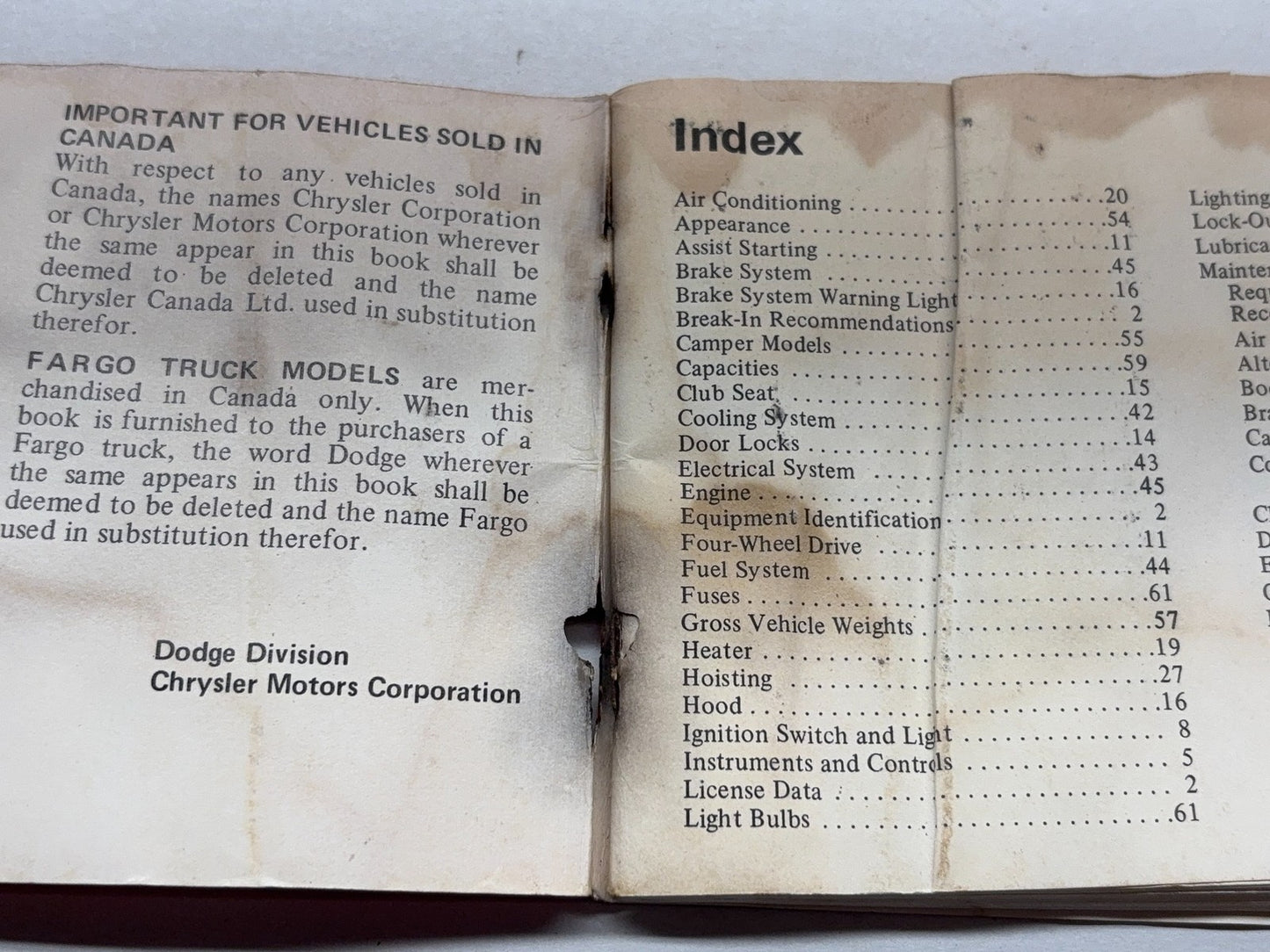 1972 Dodge Pickup 100 200 300 Owner's Manual, Used