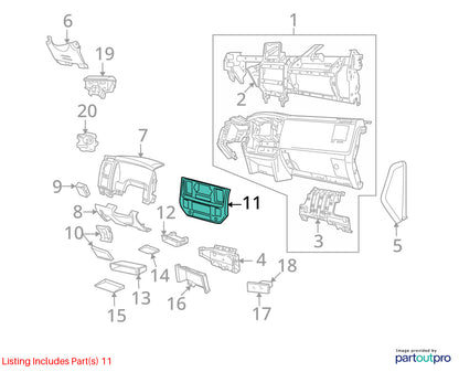 Radio Bezel, 2006-2008 Ram 1500 2006-2009 Ram 2500 3500 1CN271DHAB Slate/Silver