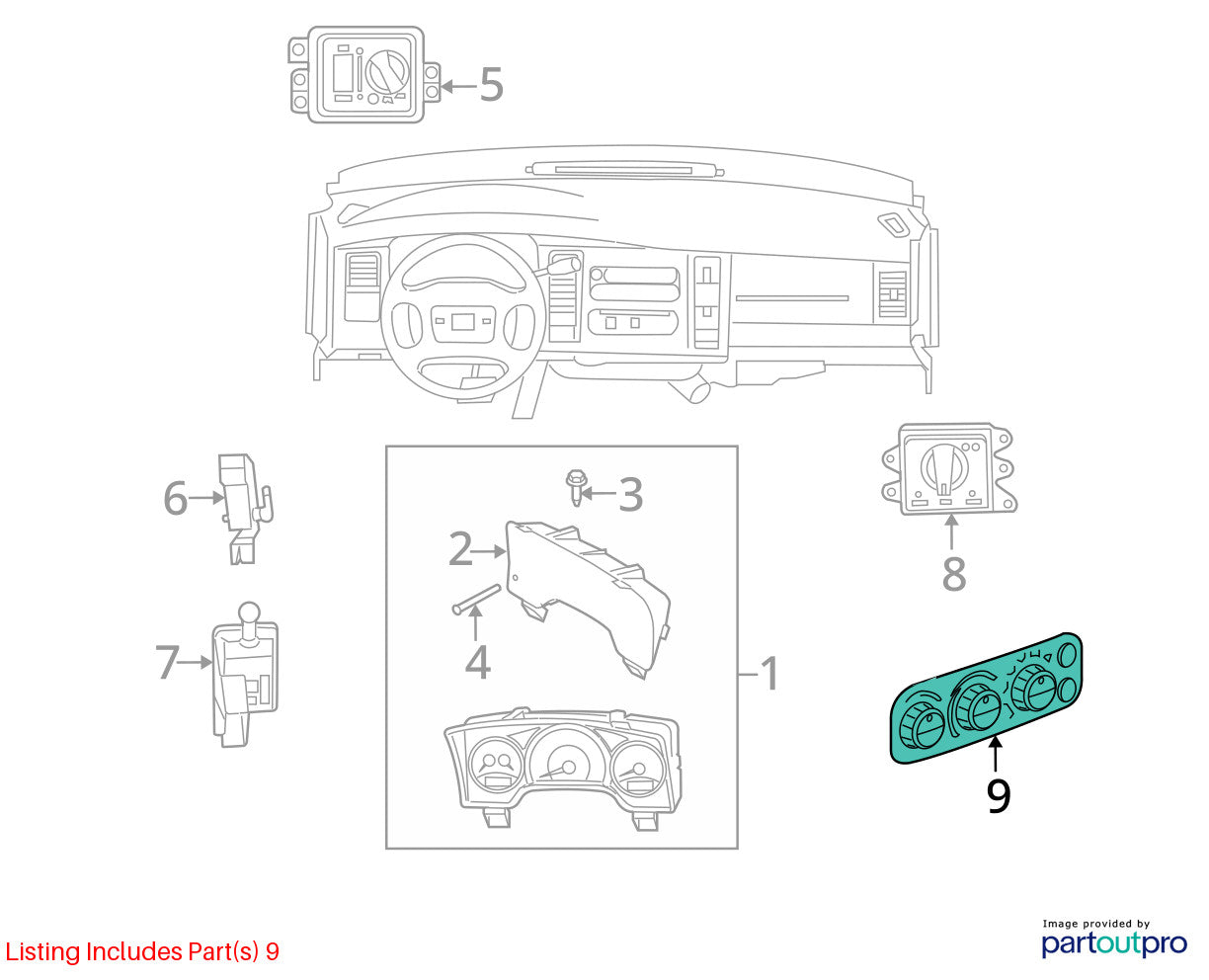 2006 2007 2008 Ram 1500 2500 3500 Heater Control Climate Control 55057079AB
