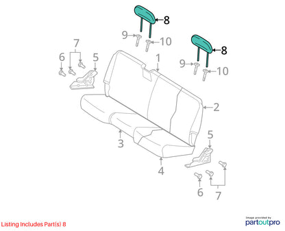 Leather Rear Outer Headrest 2008 Dodge Ram 1500 2500 3500 1ER711D5AA GJD5 LH RH