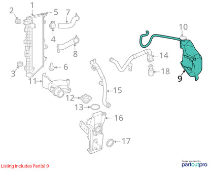 Coolant Tank Radiator Overflow 2010-2011 Dodge Ram 2500 3500 6.7 55057130AD Used