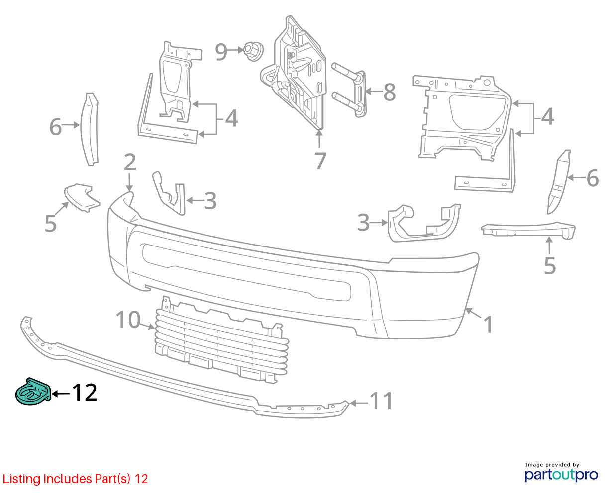 Used OEM Mopar Front Bumper Tow Hooks 2003-2011 Dodge Ram 2500 3500 52020587AB