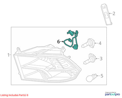 Headlight Harness 09-12 Ram 1500 10-12 2500 3500 Quad Halogen 68193062AB