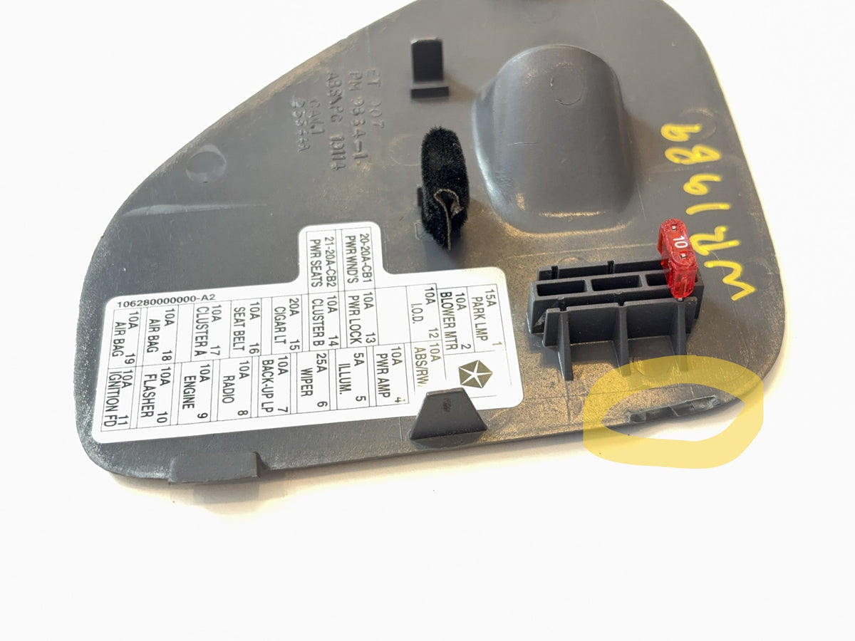Dash Fuse Cover 1998-01 Ram 1500 1998-02 2500 3500 Mist Gray RU36RC8AB *dmg tab