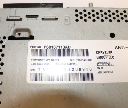 3.0 Radio 2013 Ram 1500 2500 3500 68137113AD Satellite Ready VP1
