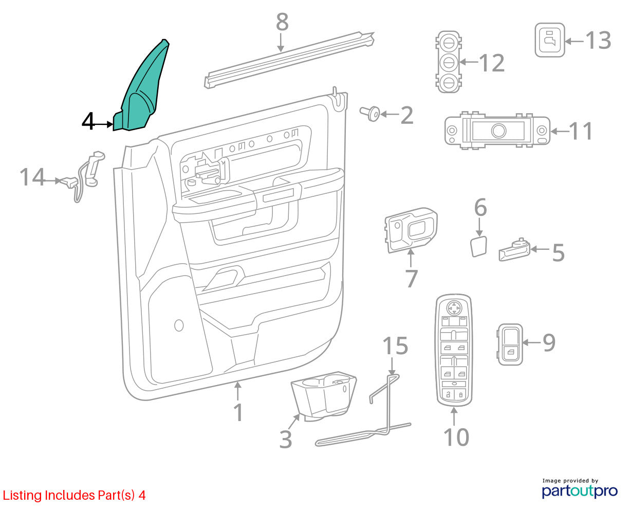 Driver Side Door Panel Mirror Cover 13-18 1500 2500 3500 19+ Classic 1HA43HL1AA