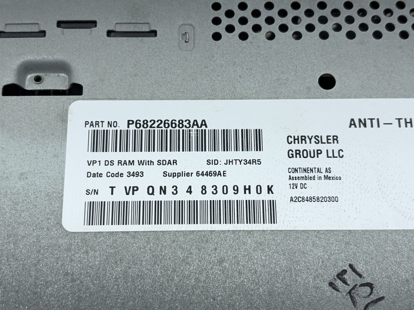 UConnect 3.0 Radio 2014 Ram 1500 2500 3500 68226683AA VP1 RA1 Sat Capable